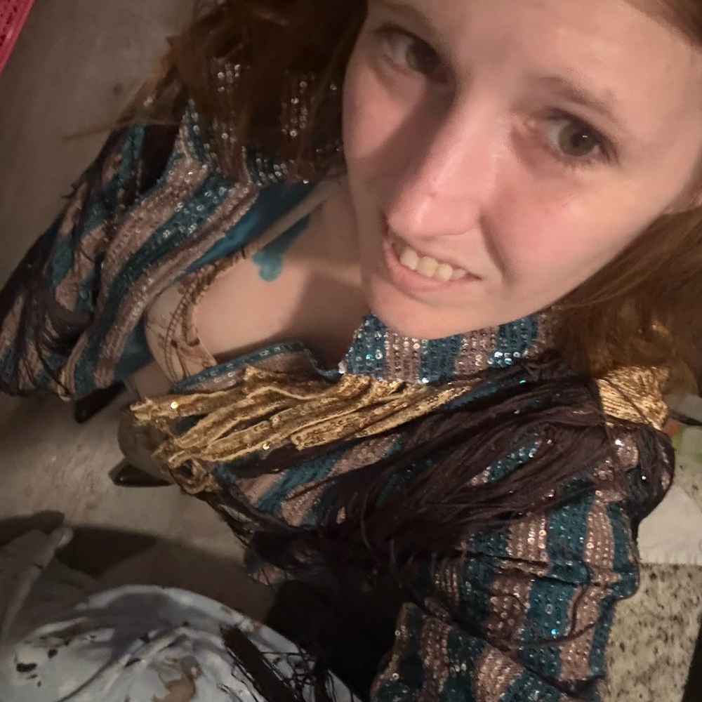 Striped Sequin Jacket with Fringe